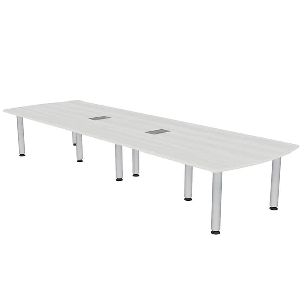 45 in W, 144 in L, 29 in H, Engineered Wood Top, White